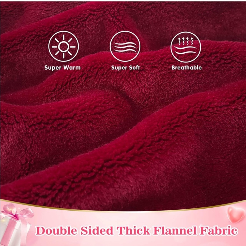 Unisex Wearable Weighted Hoodie Blanket has Pocket One Size Fits All Burgundy ❤️ - Picture 12 of 12